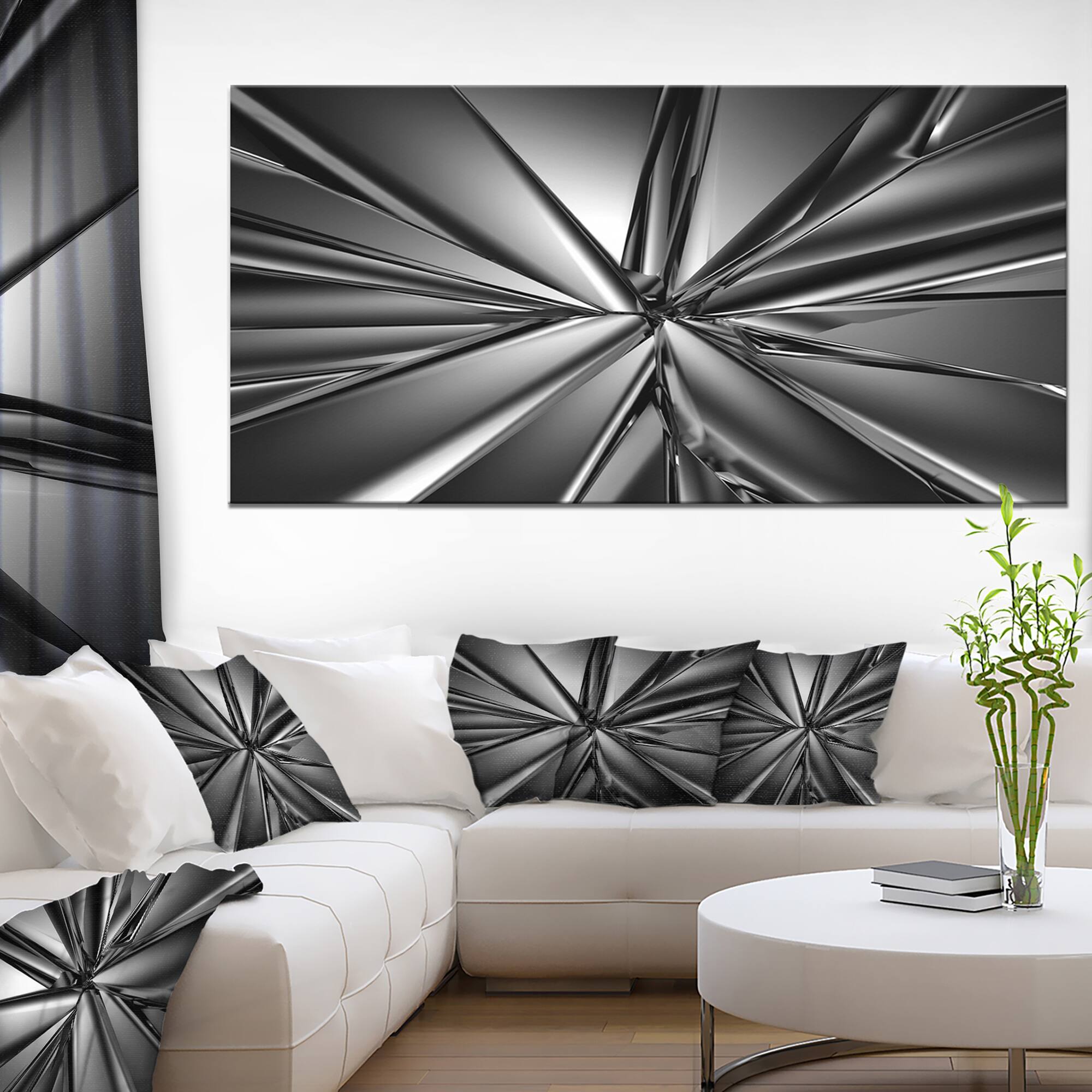Designart Futuristic Crystal Background Oversized Abstract Canvas Art Print